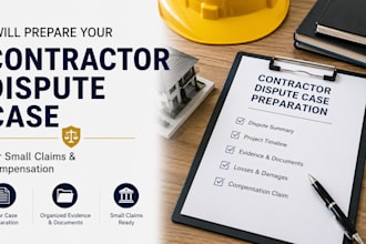 prepare a contractor dispute case for small claims and compensation