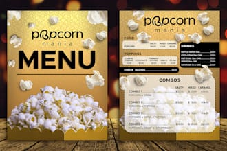 an eye catching food menu or digital menu
