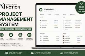 build notion project management system, task tracker, and team workspace