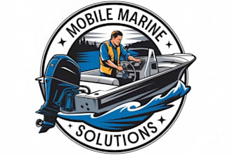 design modern boat ship yacht and marine logo for your brand