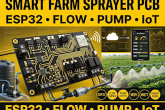 develop smart farm water sprayer pcb with esp32 flow sensors pump control