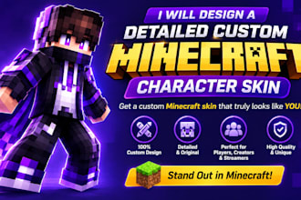 design a detailed custom minecraft character skin