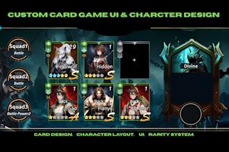 design custom card game cards tcg cards game board game art playing card game UI