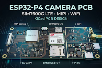 design esp32 p4 camera pcb, sim7600g lte, mipi, wifi and kicad layout