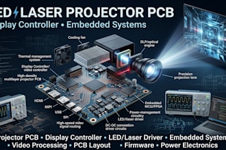 design led laser projector pcb, display controller and embedded systems