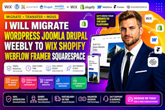 migrate wordpress joomla drupal weebly to wix shopify webflow framer squarespace