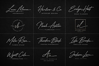 design a custom handwritten signature logo for your personal brand