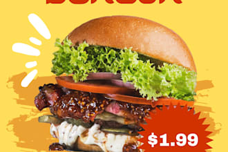 design stunning food posters, menus, and flyers