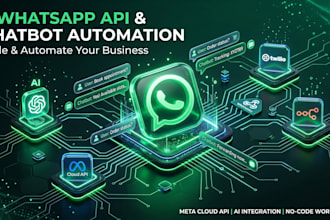 integrate whatsapp API, twilio and build custom chatbot automation