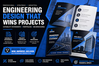 create engineering capability statements, project portfolios and bid brochures