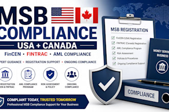 be your msb consultant for USA and canada compliance