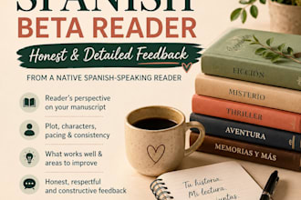 beta read your spanish book or manuscript