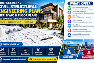 civil, strcutural engineering mep hvac floor plan in washington massachusetts