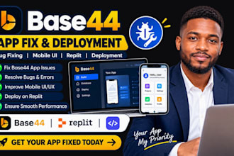 fix base44 app base44 bug fixing base44 mobile UI replit base64 app deployment