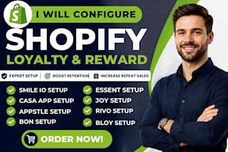 configure shopify loyalty and reward smile casa appstle bon bloy essent joy rivo