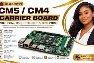 design raspberry pi cm5 cm4 carrier board with pcie usb ethernet gpio ports