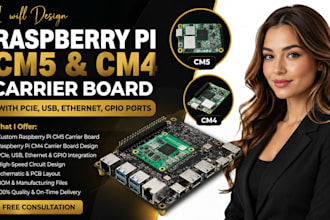 design raspberry pi cm5 cm4 carrier board with pcie usb ethernet gpio ports