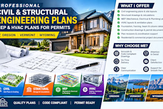 permit civil and  structural engineering mep hvac plan oregon vermont wyoming
