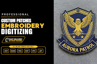 do custom embroidery patch digitizing