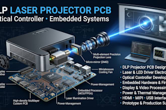 design dlp laser projector pcb, optical controller and embedded systems