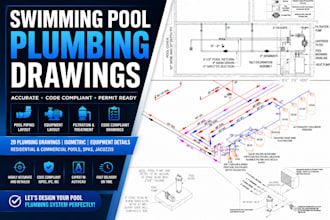 create swimming pool plumbing drawings in autocad