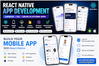 develop a react native app for android and ios