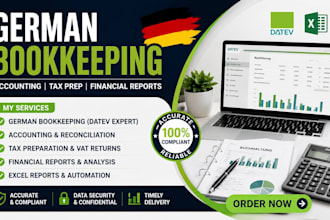 do german bookkeeping, accounting, datev, excel, tax prep and financial reports