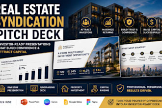 design real estate syndication pitch deck, investor presentation, funding deck