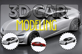 do 3d car modeling with high interior and exterior, realistic automotive 3d car