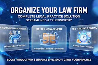 set up and organize mycase, clio, practicepanther and legal case management