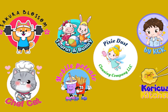 draw kawaii chibi, cartoon cute logo design