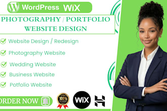 design business website, photography website, wedding portfolio website