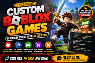 create a custom roblox game in roblox studio with lua scripting