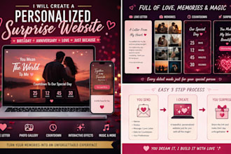 create a personalized surprise birthday or love website