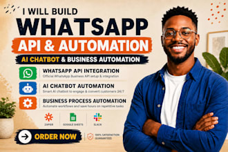 build whatsapp automation, whatsapp API, whatsapp chatbot, business automation