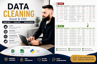 clean, organise and format your excel or CSV data
