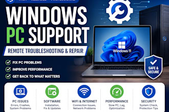 windows PC support remote troubleshooting and repair
