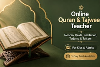 teach quran with tajweed, qaida, tarjuma, tafseer, and ahadith online