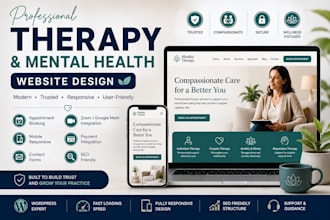 design a professional therapy, mental health, psychology, psychiatrist, wellness