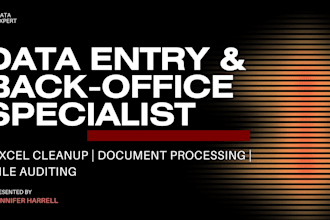 perform high accuracy data entry, excel cleanup, and document processing