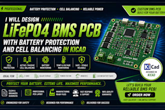 design lifepo4 bms battery management pcb for lithium battery systems in kicad
