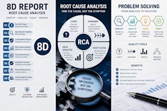 create a professional 8d report and root cause analysis
