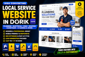 design plumbing electrician handyman cleaning landing page roofing tilda website