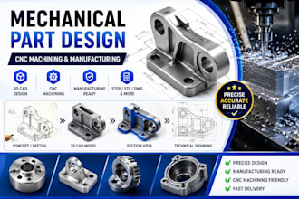design mechanical part for cnc machining and manufacturing