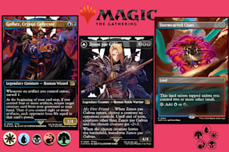 design custom mtg card game, tcg, card template, pokemon, decklist cmd edh