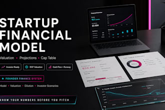 build startup financial model, valuation, projections and cap table