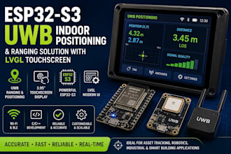 develop esp32 s3 uwb indoor positioning, lvgl touchscreen ranging system