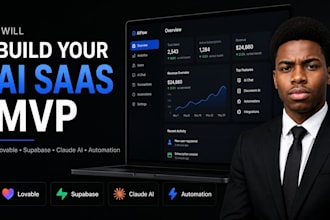 build ai saas, lovable website, supabase backend, claude ai mvp, and automation