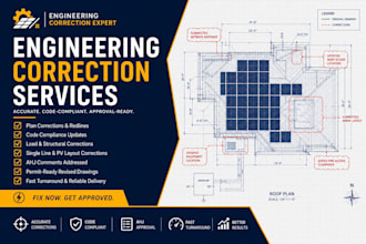 resolve city permit corrections and revise solar pv plans with pe review
