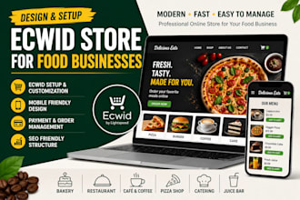 build bakery restaurant café coffee pizza shop catering juice bar ecwid website